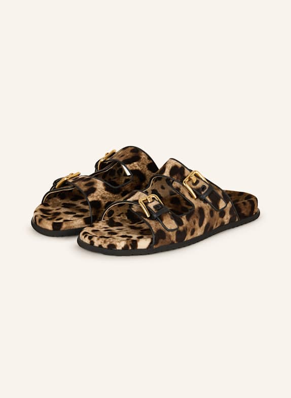DOLCE & GABBANA Pantoletten BRAUN/ SCHWARZ