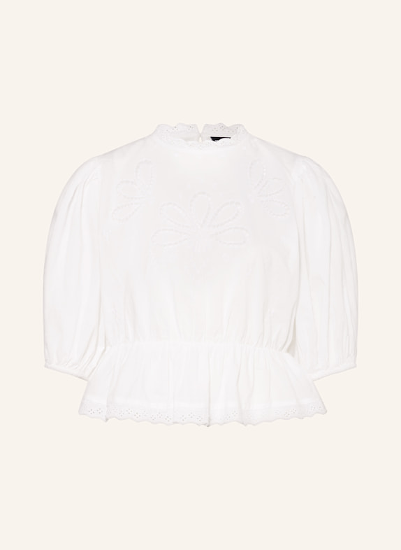 gina tricot Blusenshirt mit Lochspitze WEISS