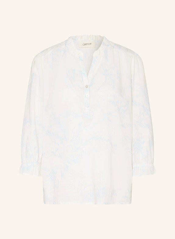 CARTOON Blouse with 3/4 sleeves ECRU/ LIGHT BLUE