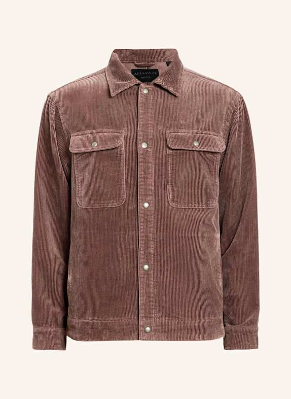 ALLSAINTS Manšestrová bunda CASTLEFORD HNĚDÁ