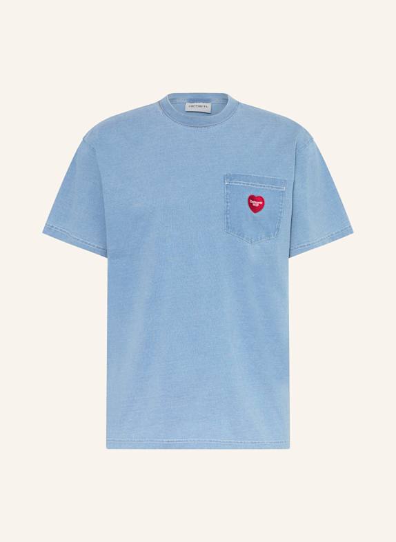 carhartt WIP T-Shirt INGO POCKET in Jeansoptik HELLBLAU