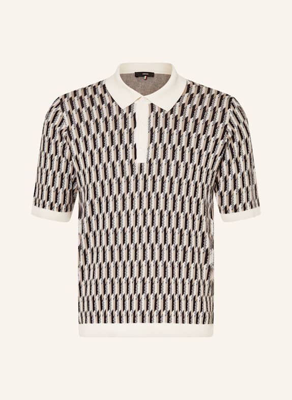 CINQUE Strick-Poloshirt SCHWARZ/ ECRU/ BEIGE
