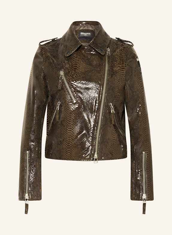 Blauer Lederjacke CHERRY DUNKELBRAUN