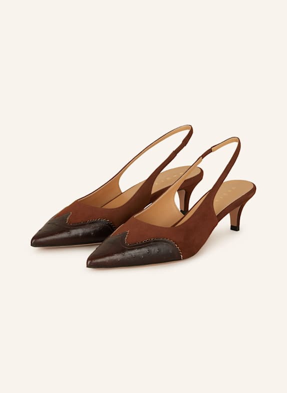 UNÜTZER Slingpumps BRAUN/ DUNKELBRAUN