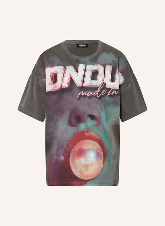 Dondup T-shirt SZARY/ ZIELONY/ CZERWONY