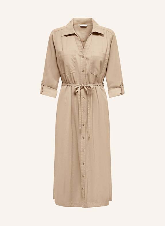 ONLY Hemdblusenkleid HELLBRAUN