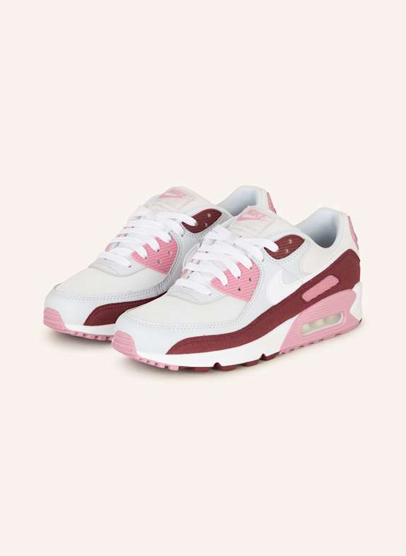 Nike Sneakersy AIR MAX 90 BIAŁY/ CIEMNOCZERWONY/ RÓŻOWY