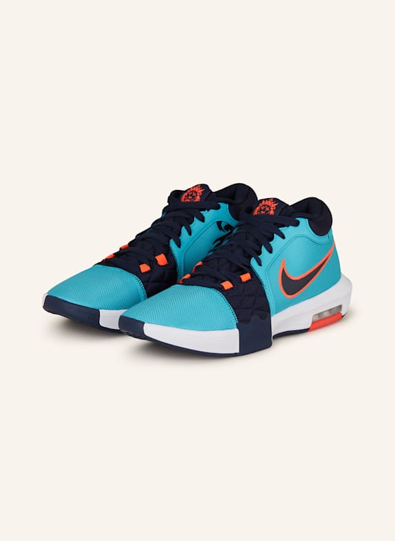 Nike Basketballschuhe LEBRON WITNESS VIII TÜRKIS/ DUNKELBLAU/ NEONROT