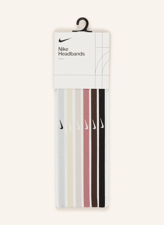 Nike 6er-Pack Stirnbänder SWOOSH SCHWARZ/ ALTROSA/ HELLGRAU