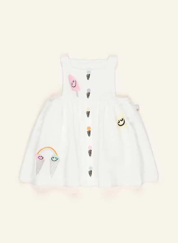 STELLA McCARTNEY KIDS Sukienka z dodatkiem lnu BIAŁY/ CZARNY/ RÓŻOWY