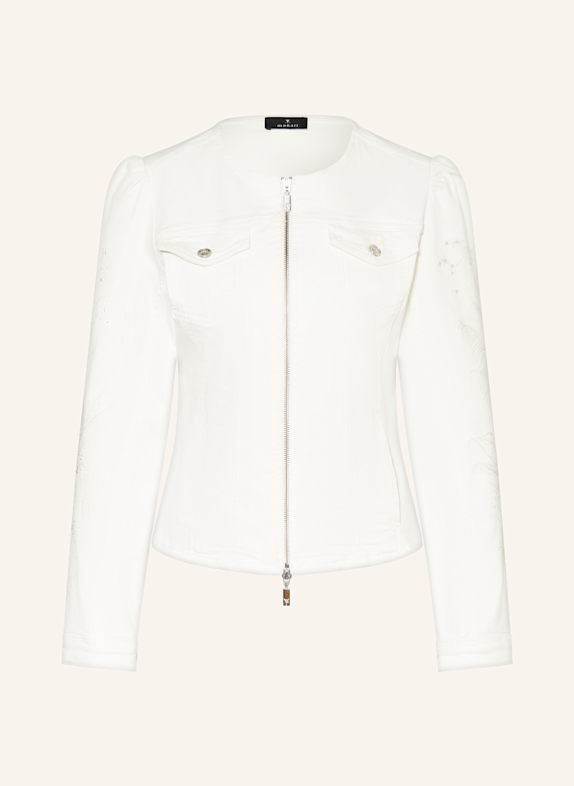 monari Jeansjacke mit Schmucksteinen WEISS