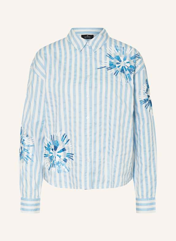 monari Hemdbluse mit Pailletten WEISS/ HELLBLAU