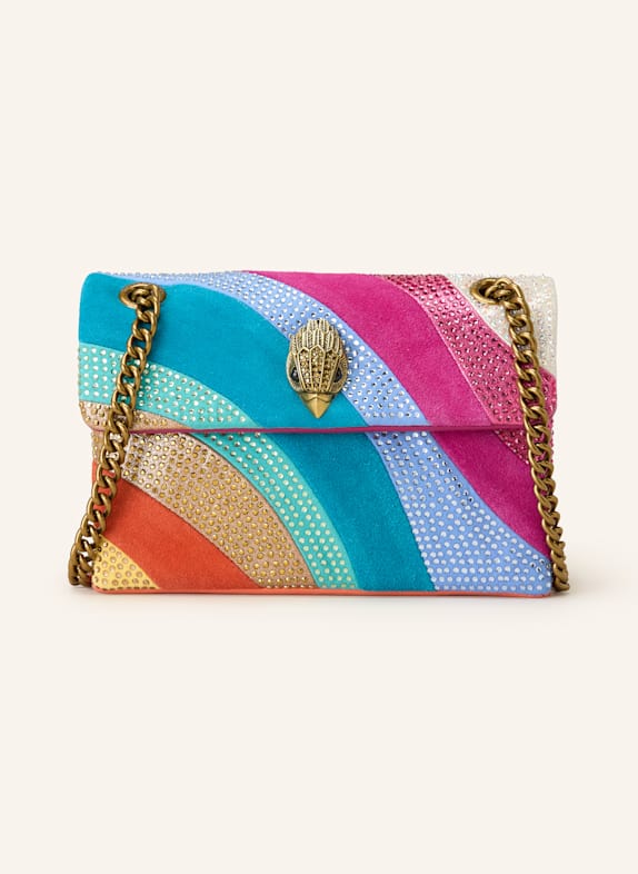 KURT GEIGER Torba na ramię KENSINGTON MINI z kamieniami szlachetnymi MOCNORÓŻOWY/ TURKUSOWY/ CIEMNOPOMARAŃCZOWY