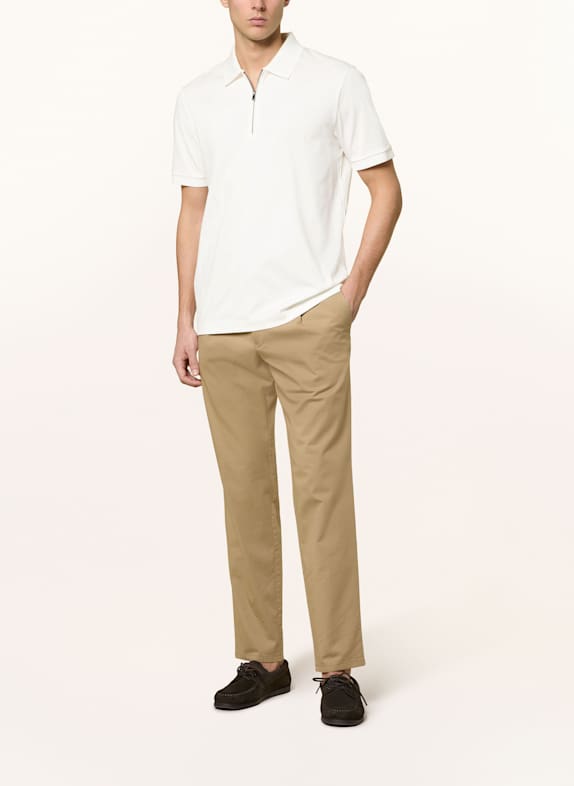 OLYMP Tricou polo din jersey, croială casual confortabilă ALB