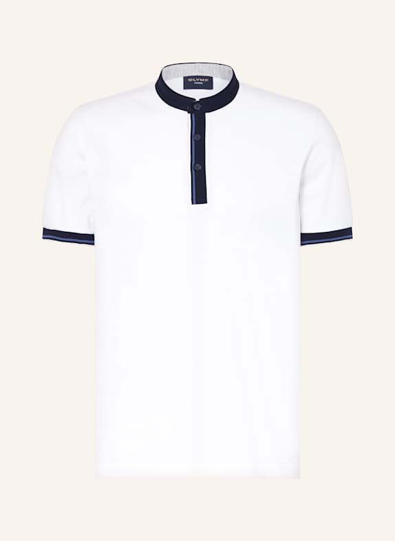 OLYMP Piqué-Poloshirt WEISS/ SCHWARZ