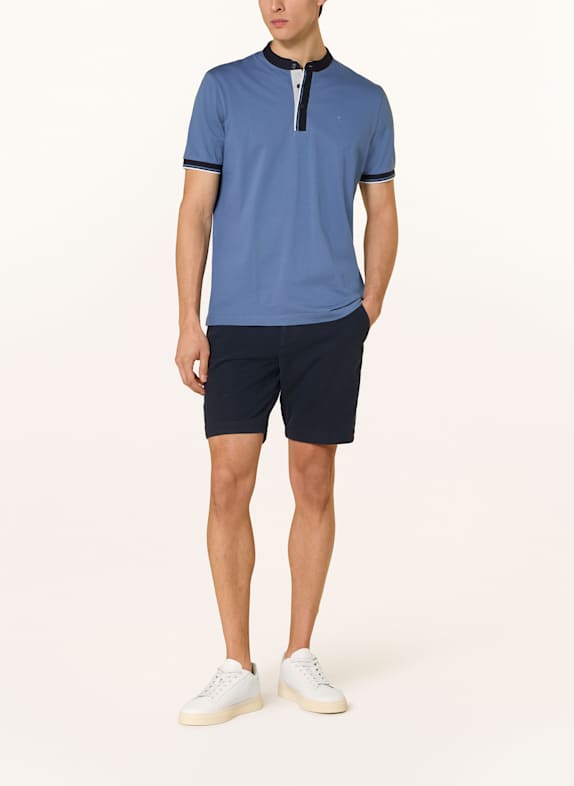 OLYMP Tricou polo cu model piqué ALBASTRU-CENUȘIU