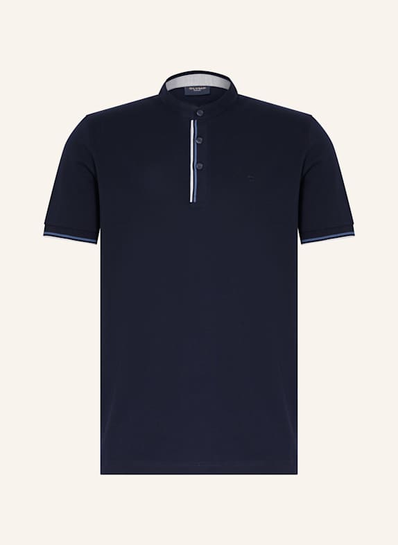 OLYMP Piqué-Poloshirt DUNKELBLAU