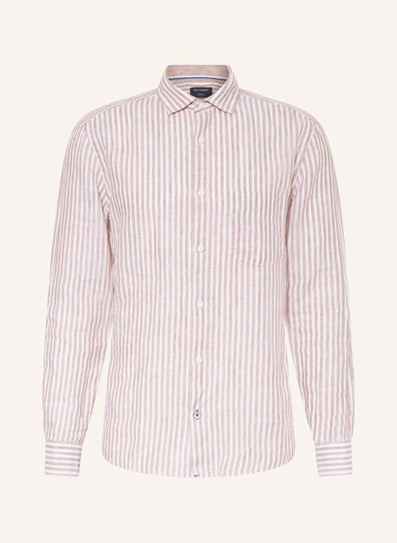 OLYMP Leinenhemd Casual regular fit WEISS/ BEIGE