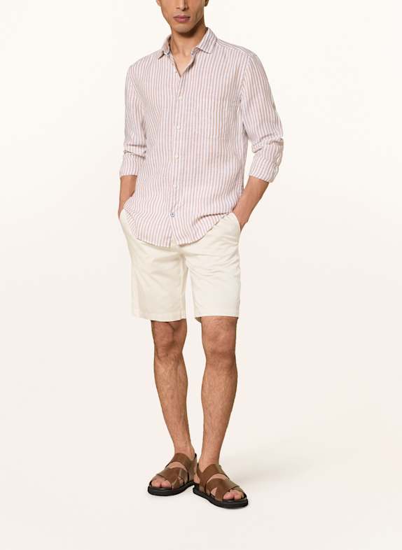 OLYMP Linnedskjorte Casual regular fit HVID / BEIGE
