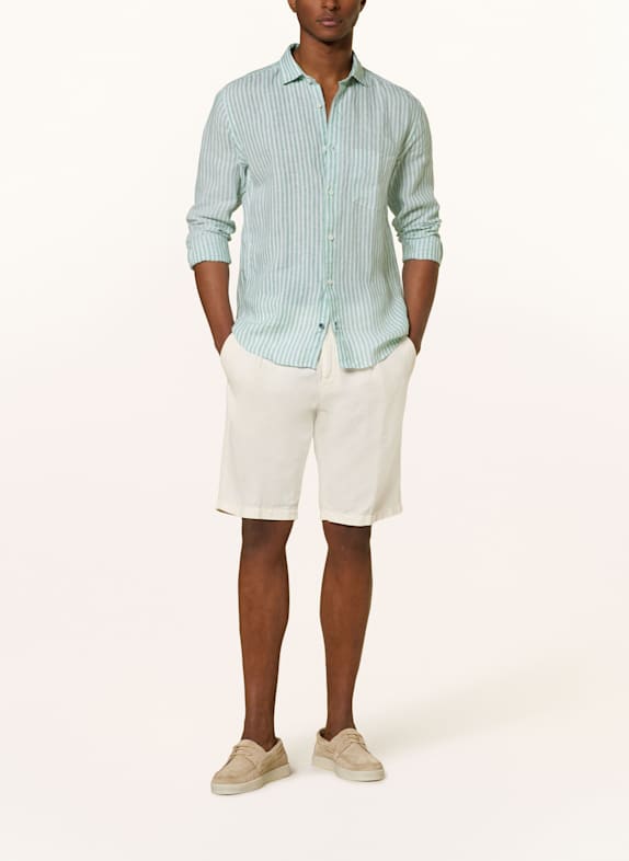 OLYMP Linnedskjorte Casual regular fit HVID / LYSEGRØN