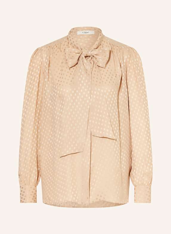 Chloé Seidenbluse mit Schluppe HELLBRAUN