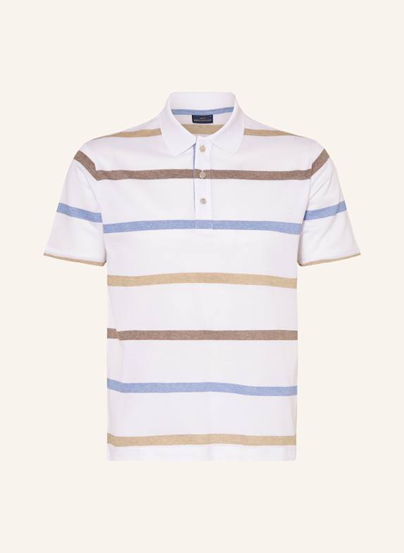PAUL & SHARK Piqué-Poloshirt WEISS/ BLAU/ BRAUN