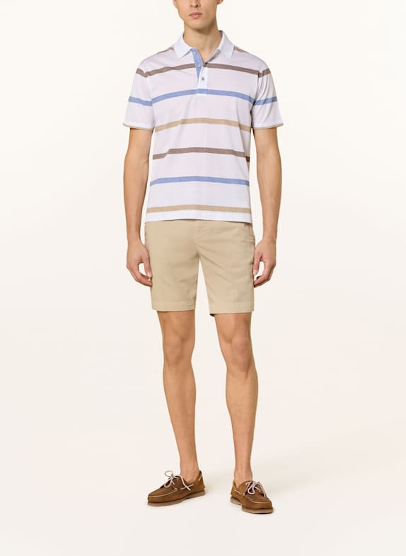 PAUL & SHARK Piqué poloshirt WIT / BLAUW / BRUIN