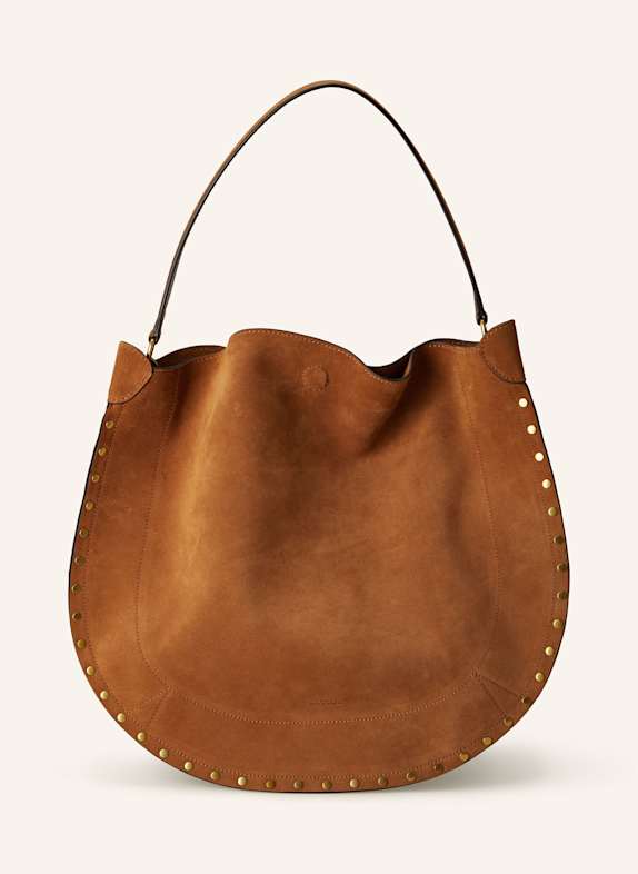 ISABEL MARANT Shopper OSKAN mit Pouch und Nieten COGNAC