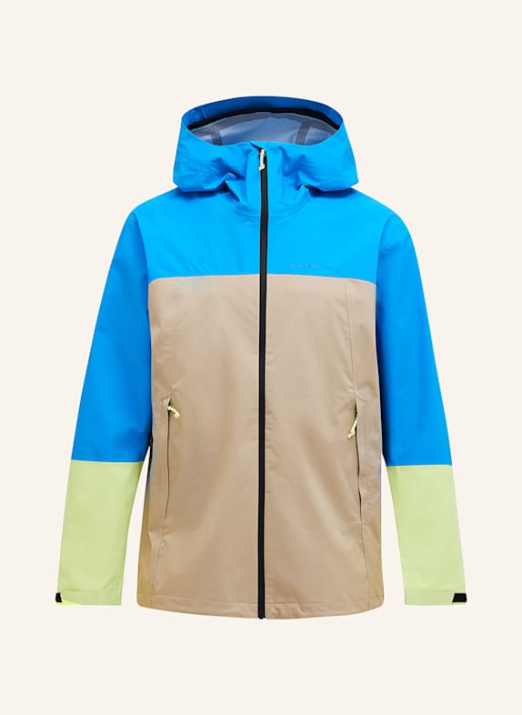 Peak Performance Hardshell-Jacke TRAIL HIPE BLAU/ BEIGE/ GELB