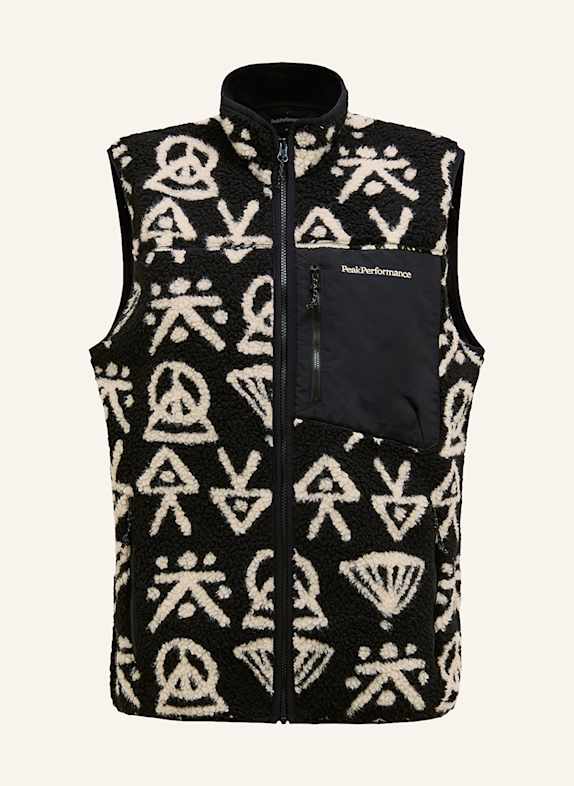 Peak Performance Fleeceweste GRAPHIC PILE SCHWARZ/ WEISS