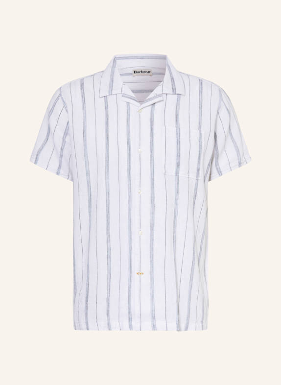 Barbour Resorthemd Comfort Fit mit Leinen WEISS/ SCHWARZ