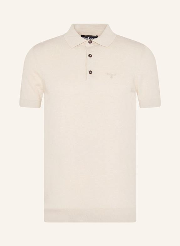Barbour Strick-Poloshirt mit Leinen CREME