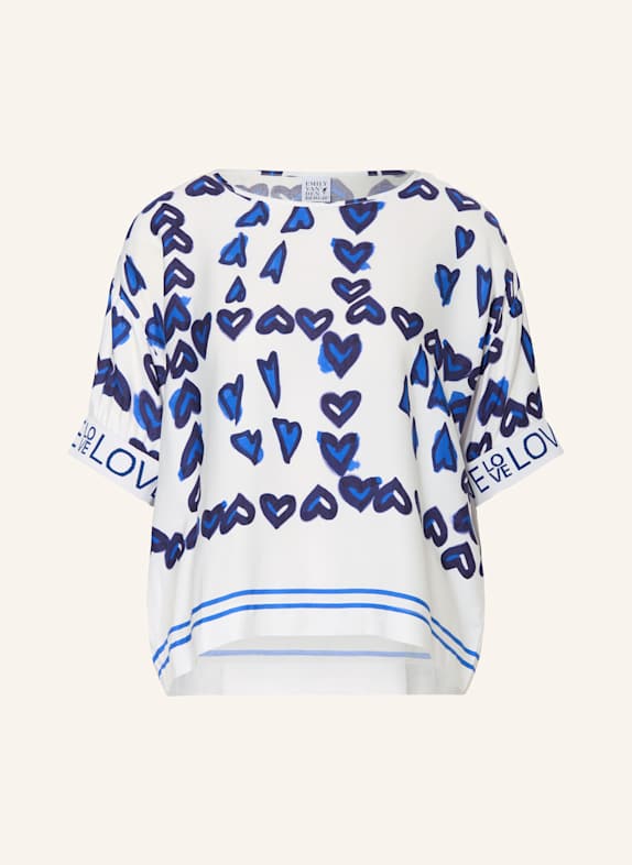 Emily VAN DEN BERGH Blusenshirt aus Satin WEISS/ BLAU