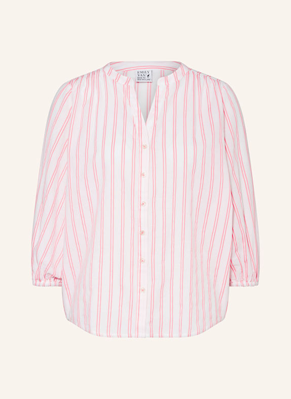 Emily VAN DEN BERGH Bluse mit 3/4-Arm WEISS/ NEONPINK