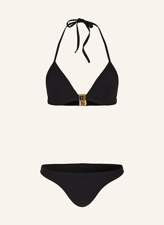 BALMAIN Bikini trójkątne MONOGRAMME CZARNY