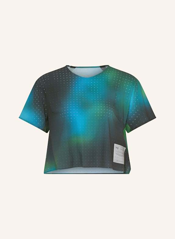 Y-3 Laufshirt BLAU/ DUNKELGRÜN/ HELLGRÜN