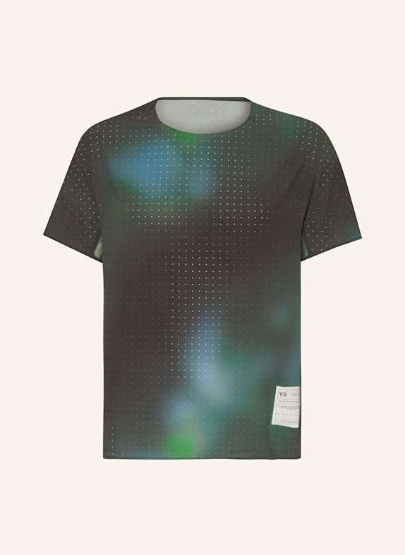 Y-3 Koszulka do biegania CZARNY / ZIELONY / NIEBIESKI