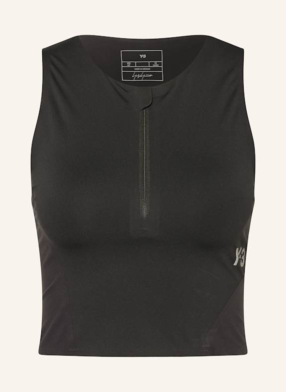 Y-3 Cropped-Top RUN SCHWARZ