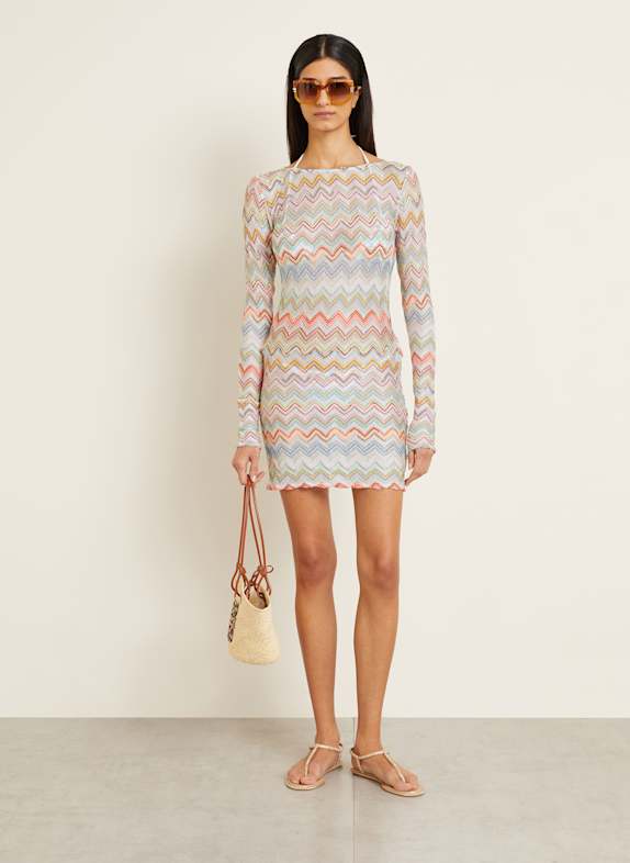 MISSONI Strandkleid TÜRKIS / GRÜN / ROT