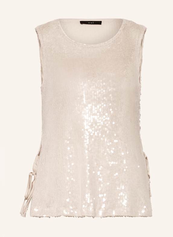oui Top with sequins CREAM