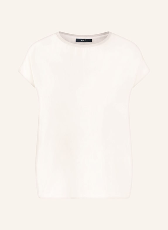 oui Shirt blouse in mixed materials CREAM