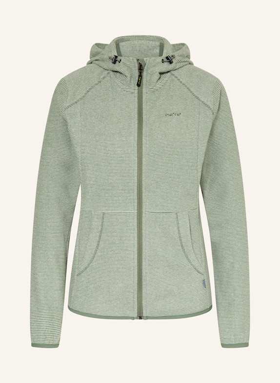 me°ru' Fleecejacke LOUROSA GRÜN/ WEISS