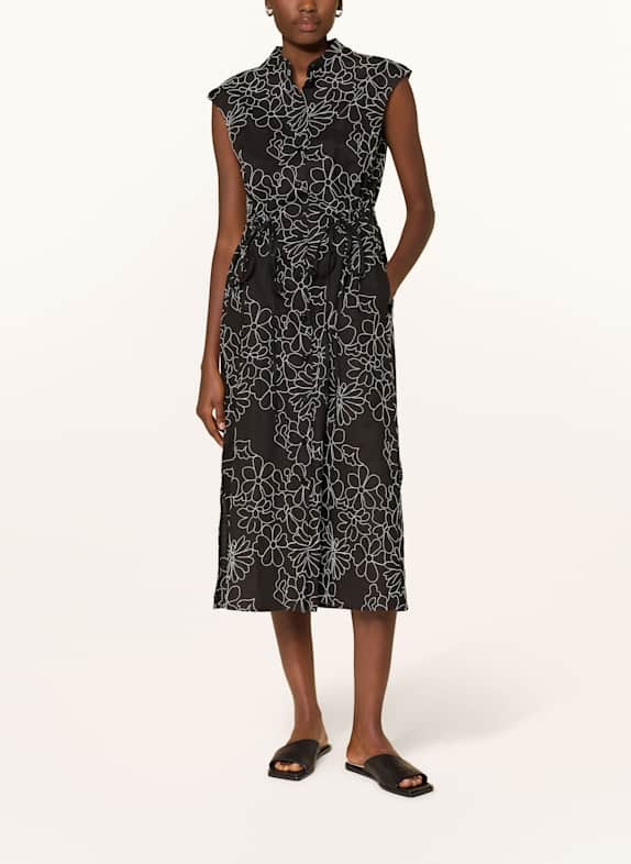 BOGNER Hemdblusenkleid CECILE und Leinen SCHWARZ/ WEISS
