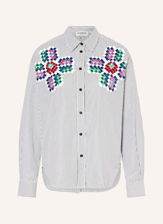 ESSENTIEL ANTWERP HAPRICORN shirt blouse with sequins WHITE/ DARK GRAY/ DARK BLUE