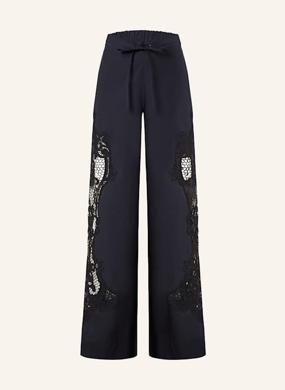ESSENTIEL ANTWERP Wide leg trousers HACE with lace DARK BLUE