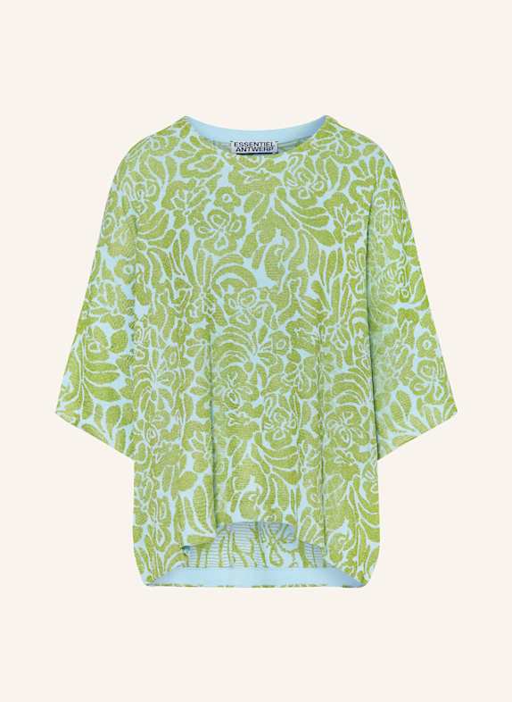 ESSENTIEL ANTWERP HARDEN sweater with glitter thread GREEN/ LIGHT BLUE
