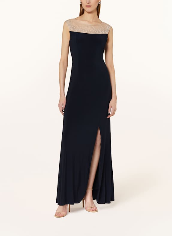 Joseph Ribkoff SIGNATURE Abendkleid mit Schmucksteinen DUNKELBLAU/ BEIGE