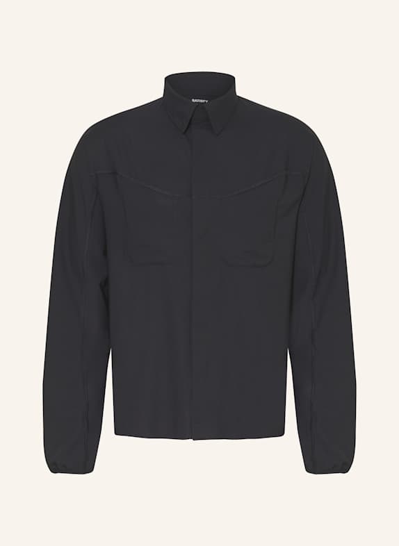 SATISFY Laufshirt PEACESHELL RIVER SCHWARZ