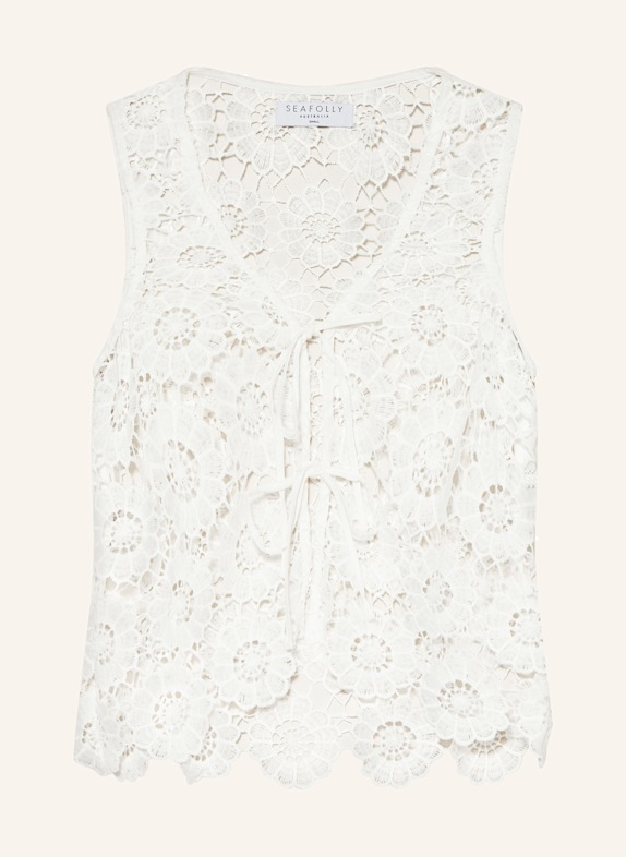 SEAFOLLY Blusentop SECRET GARDEN mit Lochspitze WEISS