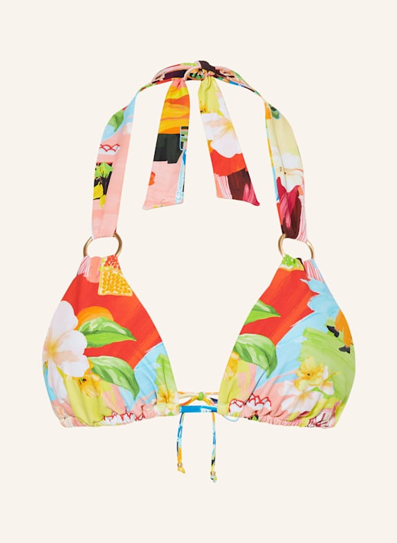 SEAFOLLY Triangel-Bikini-Top CUBA GRÜN/ GELB/ ROT